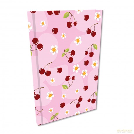 Notes A5 kratka Soft Touch Wisienki w różu