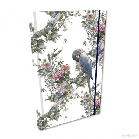 Notes A5 kratka z gumką Soft Touch Boho Papugi
