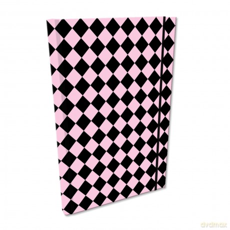 Notes A5 kratka z gumką Soft Touch Krata Pink