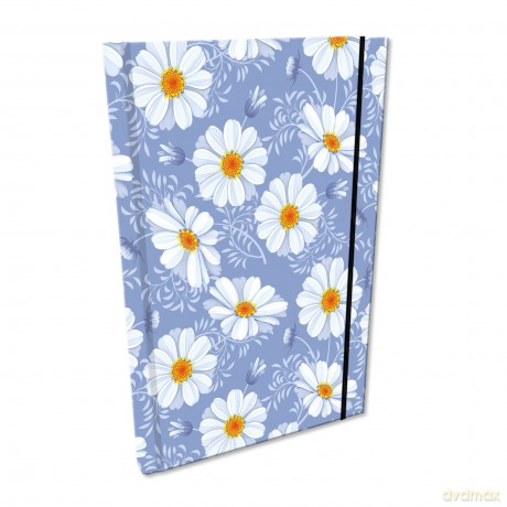 Notes A5 kratka z gumką Soft Touch Stokrotki Retro
