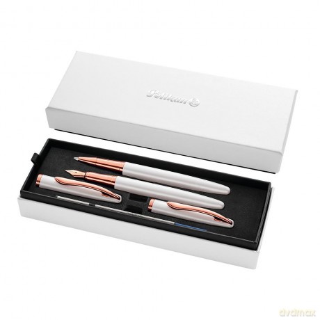 Pióro wieczne Pelikan +pióro kulkowe Jazz Noble Elegance Pearl