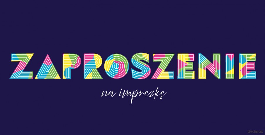 Zaproszenie Napis Neon komplet 5 sztuk