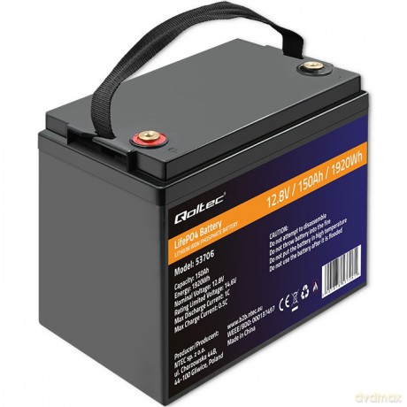 Akumulator LiFePO4 Litowo-Żelazowo-Fosforanowy | 12.8V | 150Ah | 1920Wh | BMS