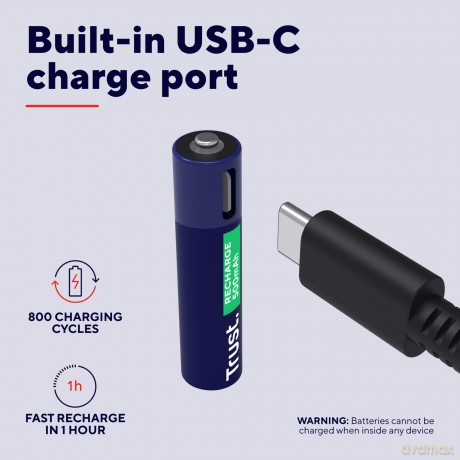 Baterie 4P AAA USB-C