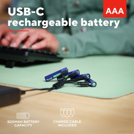 Baterie 4P AAA USB-C