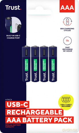 Baterie 4P AAA USB-C