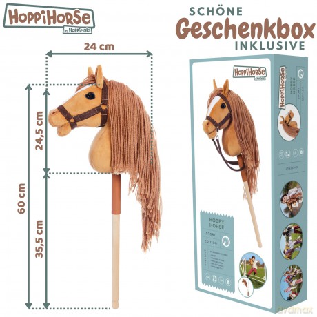 Koń na kiju Hobby Horse HOPPIHORSE A4 Chestnut - brąz, maść kasztanowata