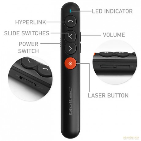 Laserowy wskaźnik/Prezenter 4w1/USB 3.0/2.4GHz/30m