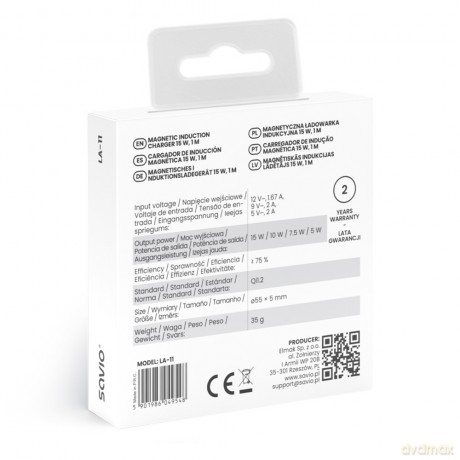 Magnetyczna ładowarka indukcyjna 15 W LA-11 [ŁADOWARKA]