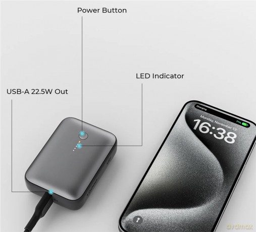 PB-Y55 MINI PowerBank 10000mAh 22.5W 2xUSB PD QC