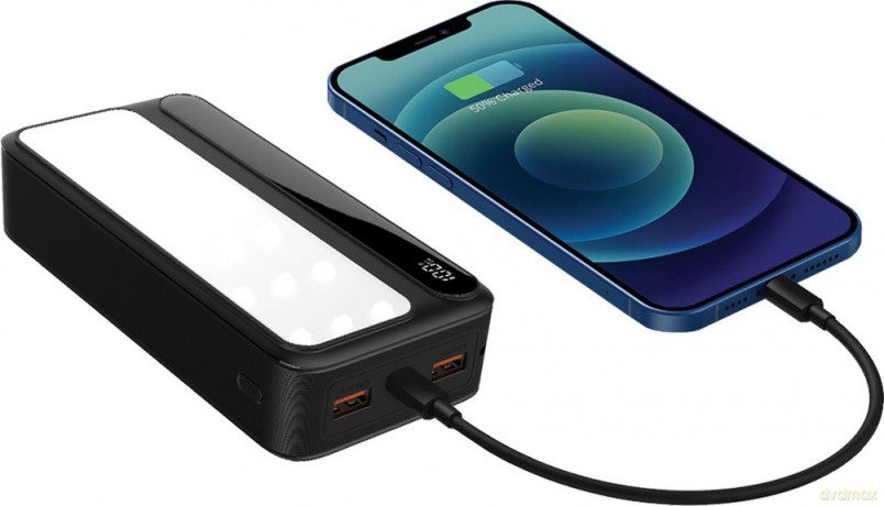 Powerbank P20 LCDPD LAMP 20 000mAh, zintegrowana lampa LED z funkcją latarki