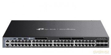 Przełącznik Omada 48-Port Gb Stackable Lite L3 Managed with 4 PORT: 24× Gigabit RJ45 Ports, 4× 10G SFP+ Slots, RJ45/USB Type C Console Port