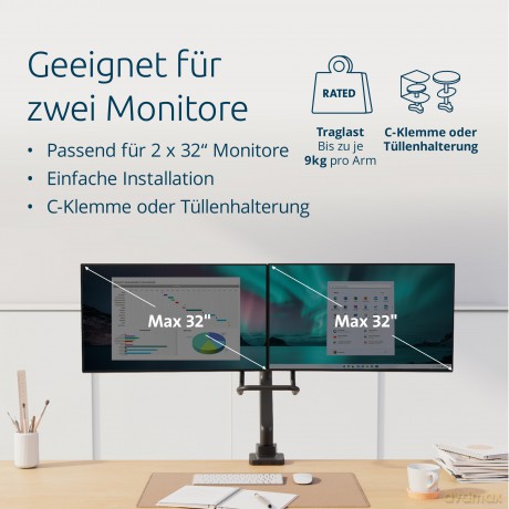 Ramię do monitora podwójne SmartFit