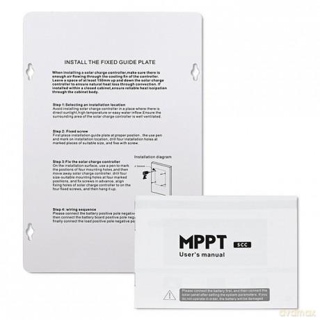 Solarny regulator ładowania MPPT z czujnikiem temperatury 30A | 12V/24V | LCD | 2xUSB | Bluetooth | APP | GEL | LiFePO4