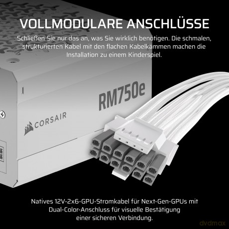 Zasilacz RM750e WHITE 80+GOLD F.MODULAR ATX3.1
