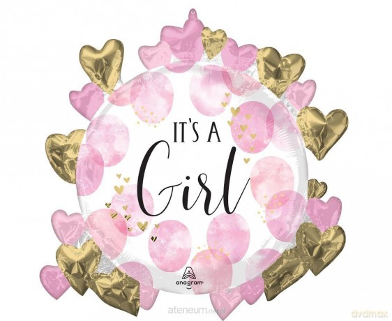Balon foliowy Baby Girl Pink Watercolor 76x76 cm