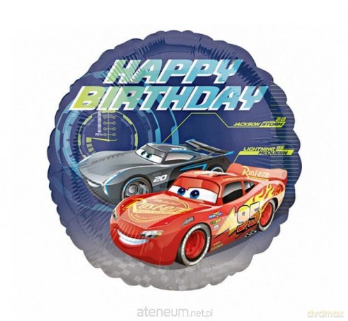 Balon foliowy Cars - Happy Birthday 46 cm