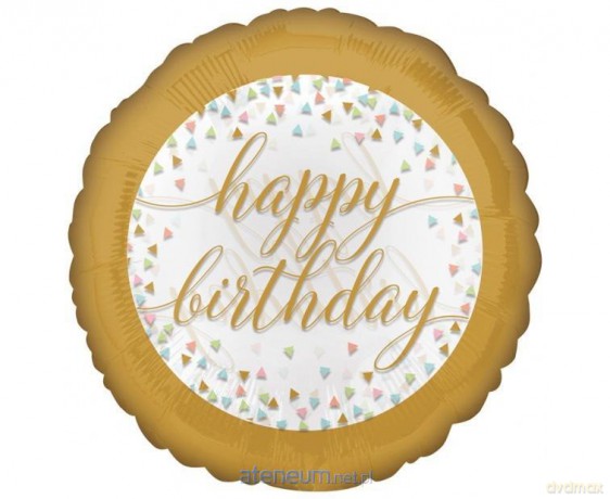 Balon foliowy Happy Birthday Pastel Confetti 46 cm