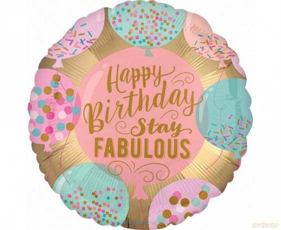 Balon foliowy Happy Birthday Stay Fabulous 46 cm