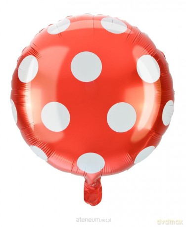 Balon foliowy kropki czerwony