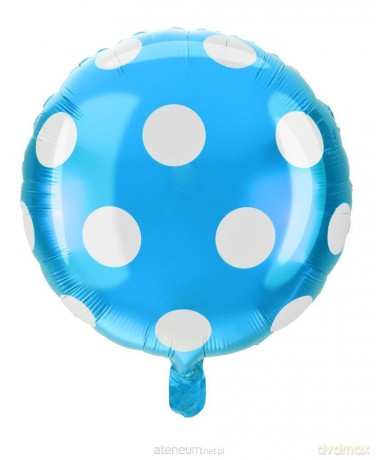 Balon foliowy kropki niebieski