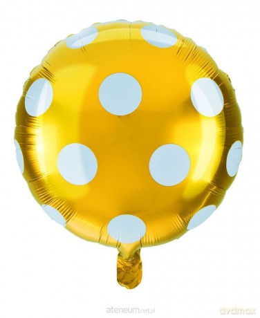 Balon foliowy kropki złoty