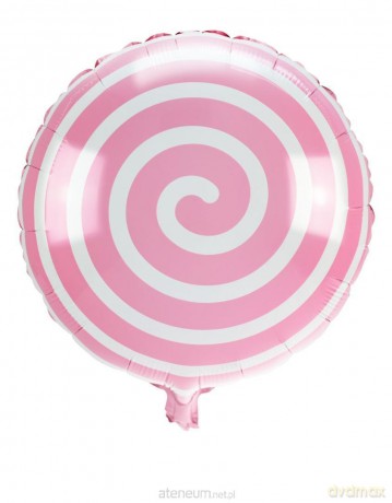 Balon foliowy lizak jasnoróżowy
