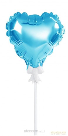 Balon foliowy na patyczku serce niebieski