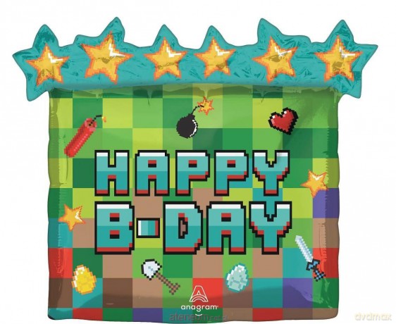 Balon foliowy Pixel Party 63x58 cm