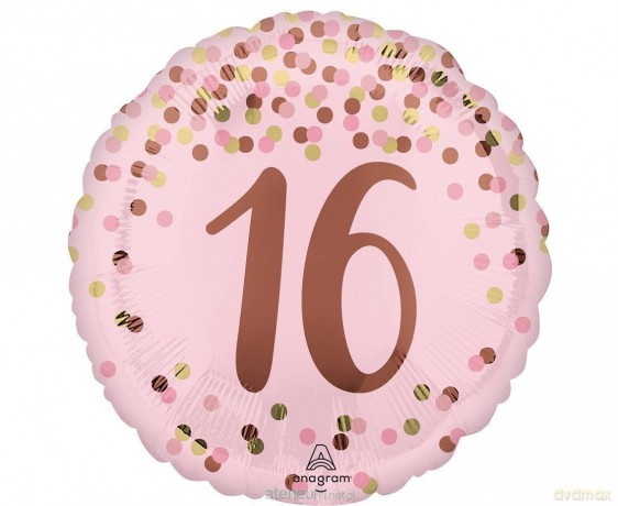 Balon foliowy Pretty pink 16th Birthday 46 cm