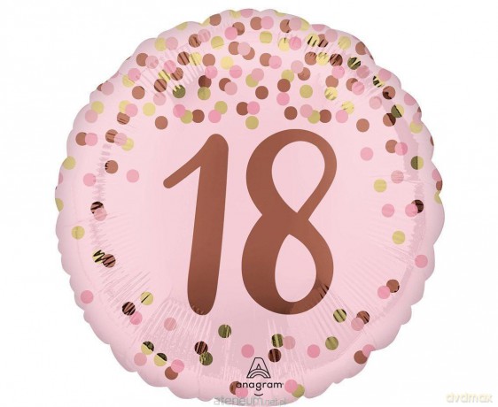 Balon foliowy Pretty pink 18th Birthday 46 cm