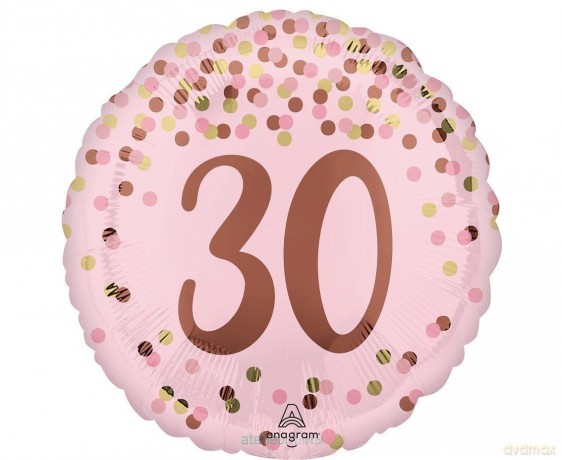 Balon foliowy Pretty pink 30th Birthday 46 cm