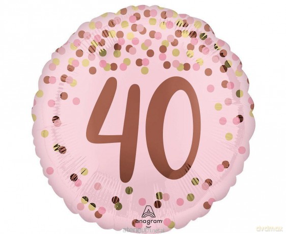 Balon foliowy Pretty pink 40th Birthday 46 cm