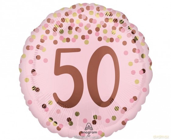 Balon foliowy Pretty pink 50th Birthday 46 cm