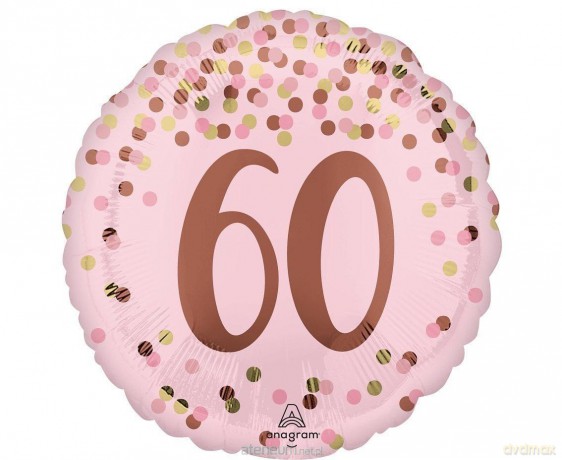 Balon foliowy Pretty pink 60th Birthday 46 cm