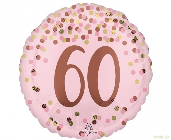 Balon foliowy Pretty pink 60th Birthday 46 cm