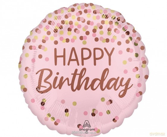 Balon foliowy Pretty pink Happy Birthday 46 cm