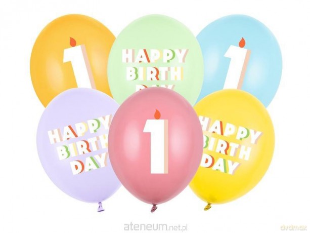Balony 1 mix 30 cm 6szt