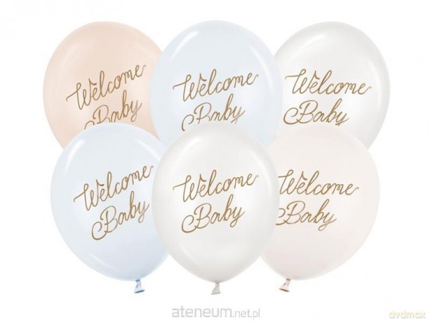 Balony Welcome Baby mix niebieski 30 cm 50szt