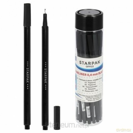 Cienkopis 0.4mm czarny tuba (20szt)