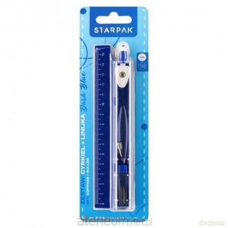 Cyrkiel metalowy + linijka 15 cm navy blue