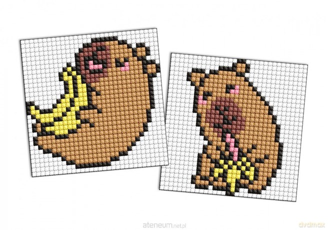 Diamentowa mozaika Kids - Kapibara: banany 9x9 cm