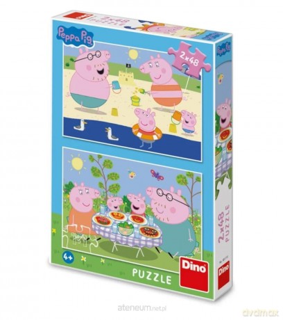 DINO 2x48 el. Świnka Peppa na wakacjach [PUZZLE]