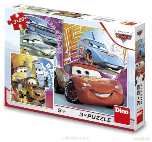 DINO 3x55 el. Auta Cars Kumple [PUZZLE]