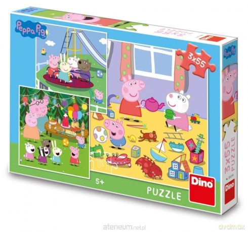 DINO 3x55 el. Świnka Peppa Na wakacjach [PUZZLE]