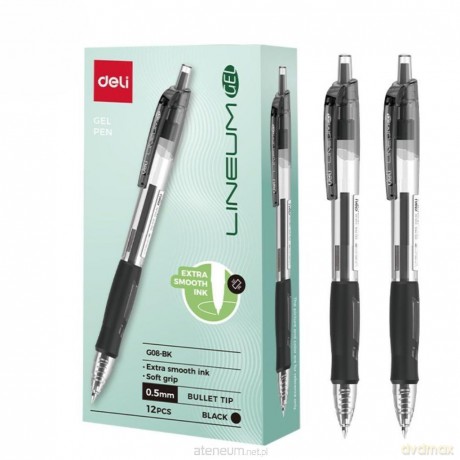 Długopis żelowy 0,5mm Arrix czarny (12szt)