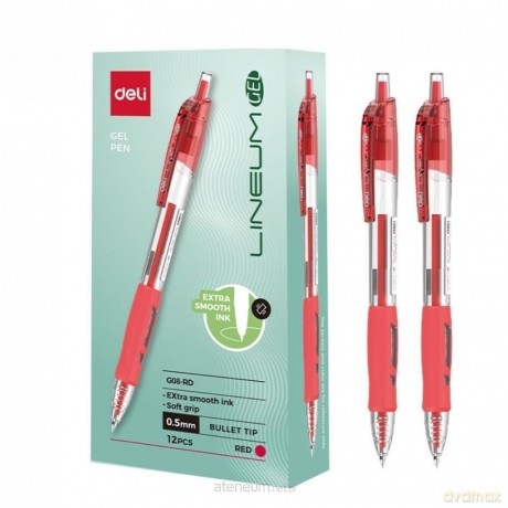 Długopis żelowy 0,5mm Arrix czerwony (12szt)