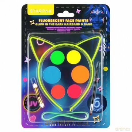 Farby do malowania twarzy fluo 6 kolorów