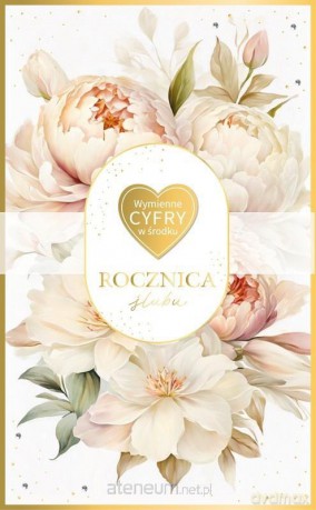 Karnet Rocznica Ślubu wymienne cyfry