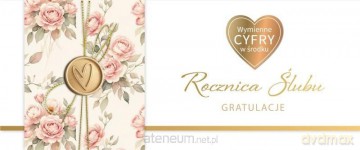Karnet Rocznica Ślubu wymienne cyfry